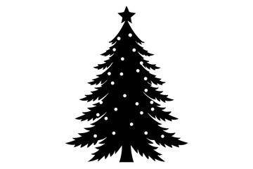 Vector art of silhouette of  Christmas tree 