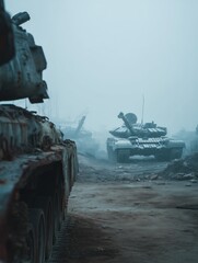 Silent War Zone Covered in Mist