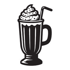 From diner charm to modern art – Milkshake silhouette styled in retro Milkshake vector – Milkshake illustration

