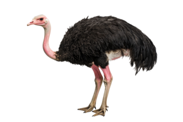 single ostrich isolated on white with clipping path PNG

