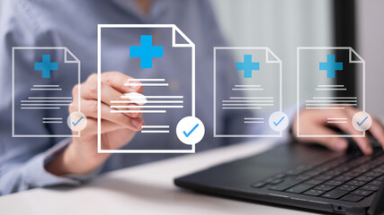 Professional healthcare worker doctor physician medical certificate report concept