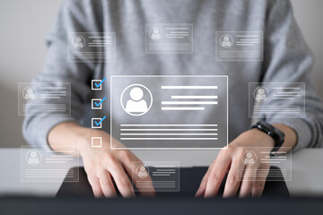 Human resource HR management recruitment connection global job career business corporate concept