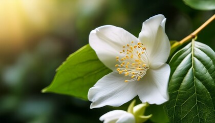 detailed close up of blooming jasmine flower
