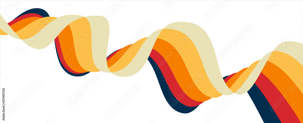 Poster abstract gradient color swirl shapes. vector graphics with wavy lines in rainbow colors. colorful li