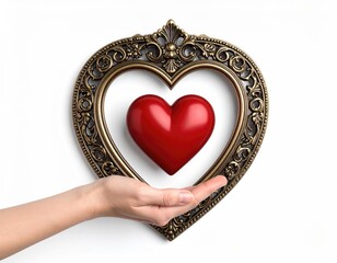 Heart-shaped frame held in hand