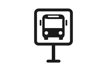 Showing Bus Stop Sign Icon in Simple Style