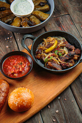 Hot with seasoning and herbs
