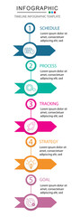 Naklejka premium modern infographic template, 5 step infographic template, business infographic, circle infographic, timeline infographic, whit 5 step or option, 