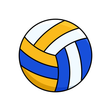 Cute colored volleyball cartoon. Volleyball colored icon