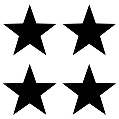 black star stars icon set transparent background