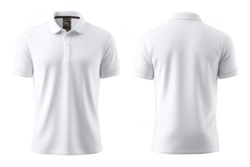 Blank white polo shirt, front and back views (93)