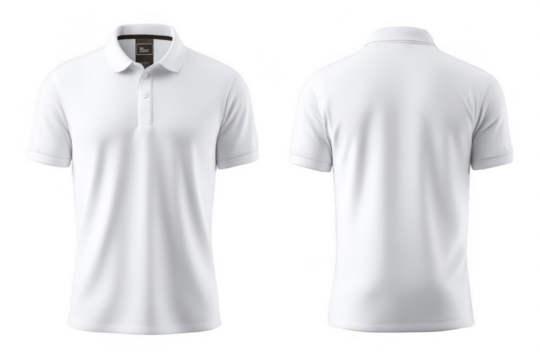 Blank white polo shirt, front and back views (93)