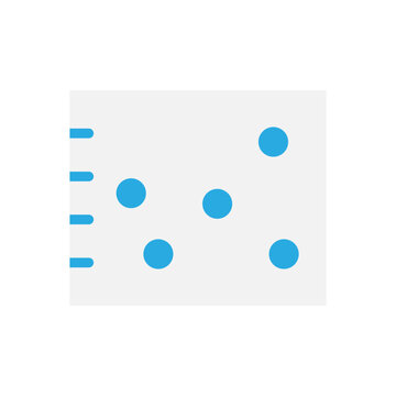 Vector illustration of a Scatter Diagram in flat style isolated in white background. Modern and minimalist chart illustration