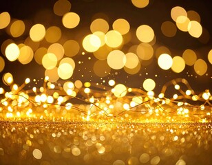 Golden lights bokeh