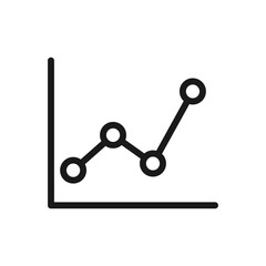 Vector illustration of a Plot Chart in line style isolated in white background. Modern and minimalist chart illustration