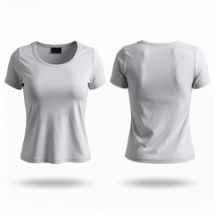 Sporty apparel mockup showcasing front and back view of a t-shirt displayed on white background