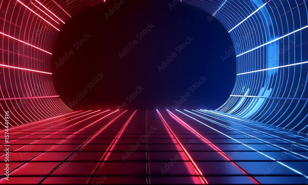 Poster abstract digital line background with glowing dots and lines forming an illuminated gradient of blue