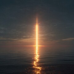 Sunrise beam over water