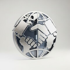 Global Partnership and Collaboration Symbol Represented by Handshake