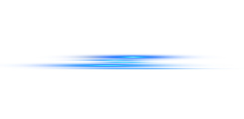 Horizontal Rays of blue light on transparent background.Laser beams png.