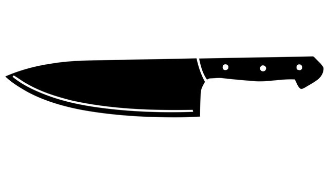 black silhouette knife cleaver vector illustration