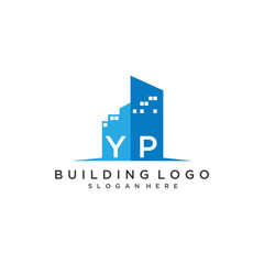 YP initial monogram logo real estate for building