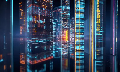 A blurred background of computer code and data, representing the digital world with elements like screen glitch effects and pixelated text. - Powered by Adobe