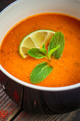 Soups with seasoning and herbs