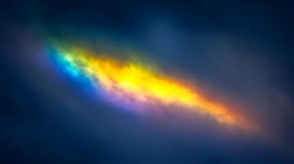 Fototapeta premium Colorful cloudscape with hues of rainbow colors.