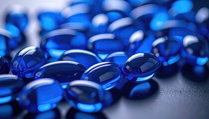 Close-up of blue pills