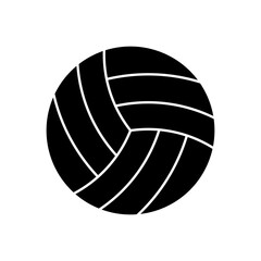 Cute black volleyball cartoon. Black volleyball icon
