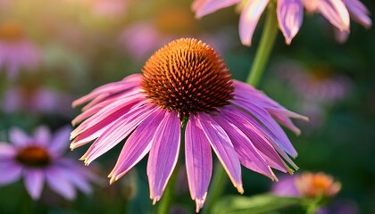 echinacea purpurea coneflower in the garden close up