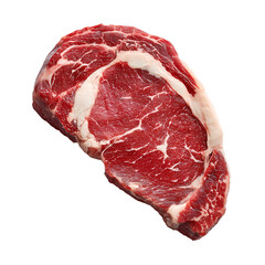 Prime rib eye steak raw beef cut isolated.
