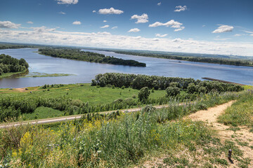 View of the confluence of the Toima river into the Kama river, Elabuga, Tatarstan, Russian...