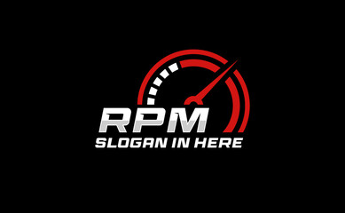 Accelerate Performance Speed RPM logo Acceleration Fast Indicator Gauge Drive Limit Measure Race Automotive Motorsport Energy Concept Transport Sport Vector Design