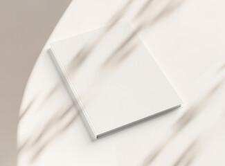 Empty book cover with shadows Mockup. Blank template of a catalog on white. 3D rendering