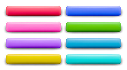Set of vibrant horizontal long buttons or banners for caption