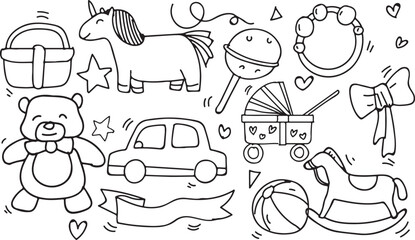 Transportation Doodle Vector – Car, Bus, Taxi, Auto, Bike, Delivery, Vehicle, Travel, Road, Trip, Transport, Urban, Traffic, Fast, Drive, Journey