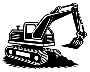 Naklejka premium Excavator Silhouette Icon