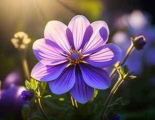perennial garden flower close up in the garden