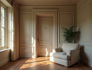 interior with door and armchair