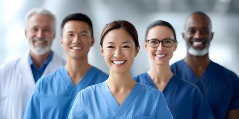 Fototapeta premium Diverse Healthcare Team Promoting Patient Care