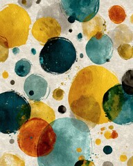 Mustard & Teal Watercolor Dot Mosaic