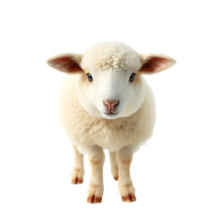 Fototapeta premium Adorable Lamb Front View on Transparent background