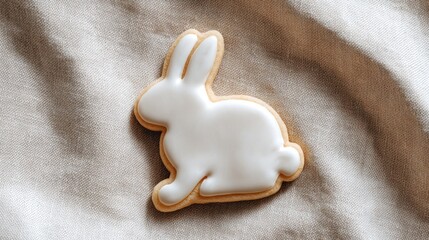 A white icing Easter bunny cookie