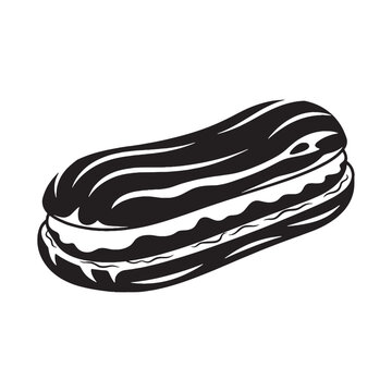 A bakery icon reimagined &ndash; &Eacute;clair silhouette shaped in sleek &Eacute;clair vector &ndash; &Eacute;clair illustration

