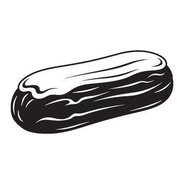 A sweet line of French elegance &ndash; &Eacute;clair silhouette crafted in soft &Eacute;clair vector &ndash; &Eacute;clair illustration

