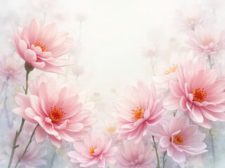 Soft Watercolor Pastel Blooms Spreading From the Middle