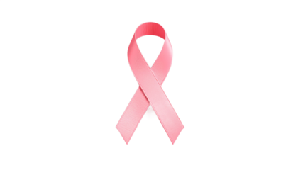 Pink Ribbon Symbolizing Breast Cancer Awareness Isolated On Transparent Black Background Isolated Transparent Background