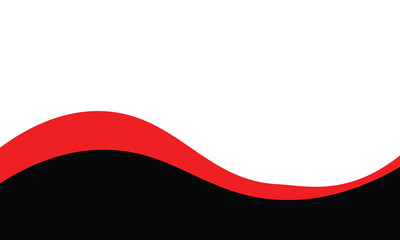 Minimalist abstract background with a smooth red and black wave flowing across a white backdrop. Perfect for banners, flyers, presentations, or graphic design templates with modern flair.
